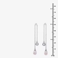 Limited Quantities! Womens Pink Cultured Freshwater Pearl Sterling Silver Drop Earrings