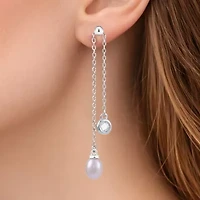 Limited Quantities! Womens Pink Cultured Freshwater Pearl Sterling Silver Drop Earrings