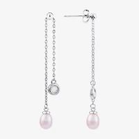Limited Quantities! Womens Pink Cultured Freshwater Pearl Sterling Silver Drop Earrings