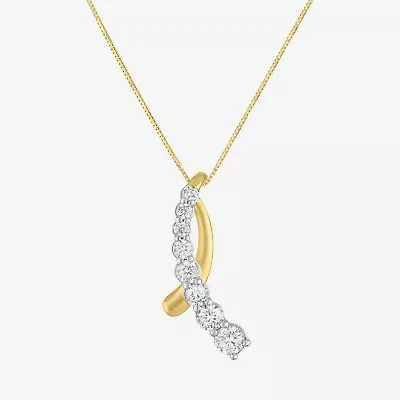 G-H / Si2-I1) Womens /3 CT. T.W. Lab Grown White Diamond 10K Gold 18 Inch Pendant Necklace