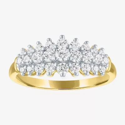 (G-H / Si2-I1) Womens 2/3 Ct. T.W. Lab Grown White Diamond 10K Gold Cocktail Ring