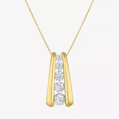 (G-H / Si2-I1) Womens 2/3 Ct. T.W. Lab Grown White Diamond 10K Gold 18 Inch Pendant Necklace