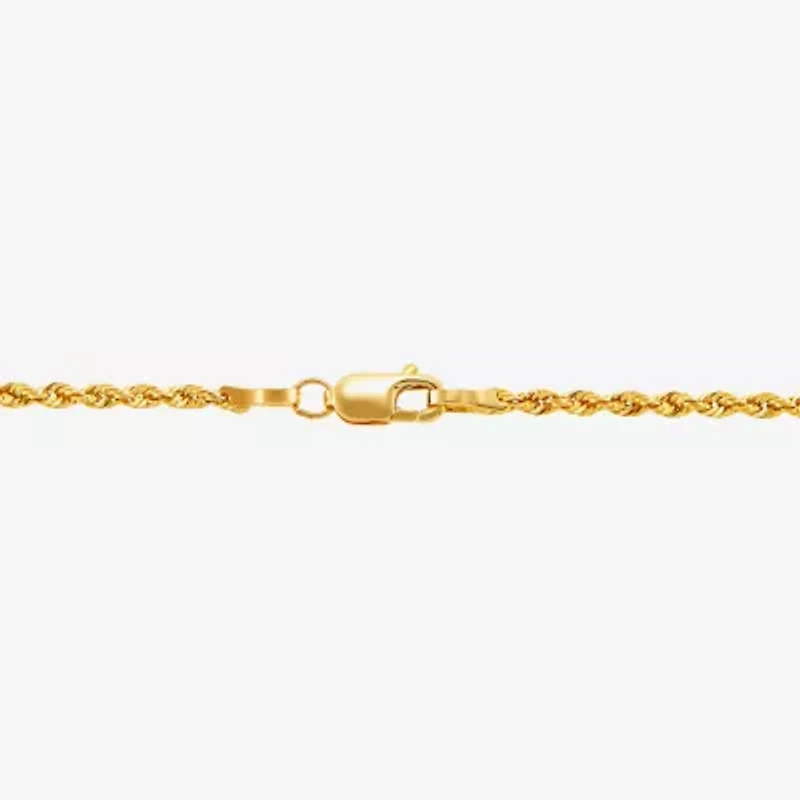 14K Yellow Gold 1.8mm Hollow Rope Chain Necklace