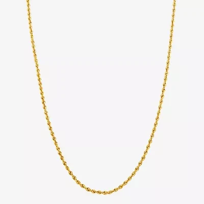 14K Yellow Gold 1.8mm Hollow Rope Chain Necklace