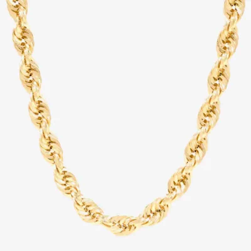 Unisex Adult 14K Gold 24 Inch Rope Chain Necklace