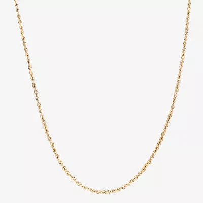 Unisex Adult 10K Gold 22 Inch Rope Chain Necklace
