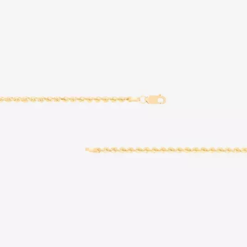 14K Gold 16 - 30 Inch Semi-Solid Sparkle Rope Chain Necklace