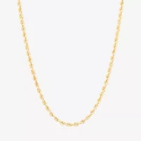 14K Gold 16 - 30 Inch Semi-Solid Sparkle Rope Chain Necklace