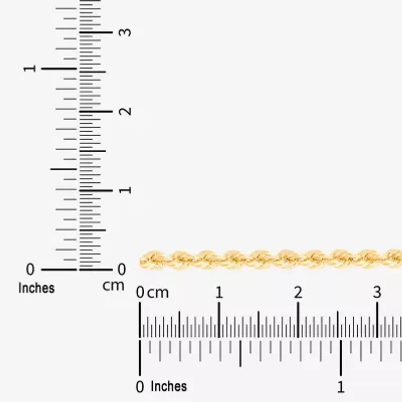 14K Gold 16 - 30 Inch Semi-Solid Sparkle Rope Chain Necklace