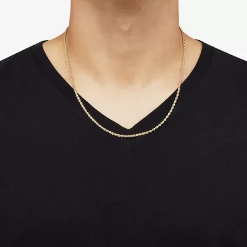 14K Gold 16 - 30 Inch Semi-Solid Sparkle Rope Chain Necklace