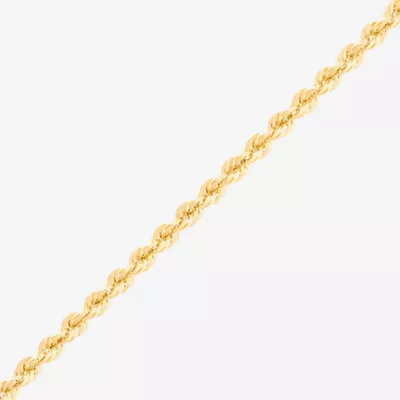 14K Gold 16 - 30 Inch Semi-Solid Sparkle Rope Chain Necklace