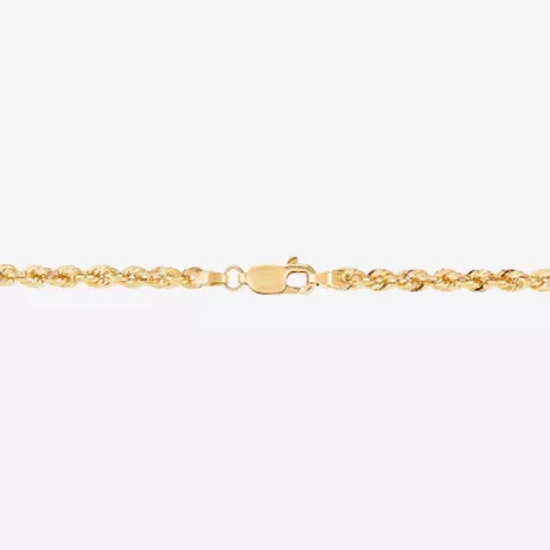 Unisex Adult 10K Gold 18 Inch Rope Chain Necklace