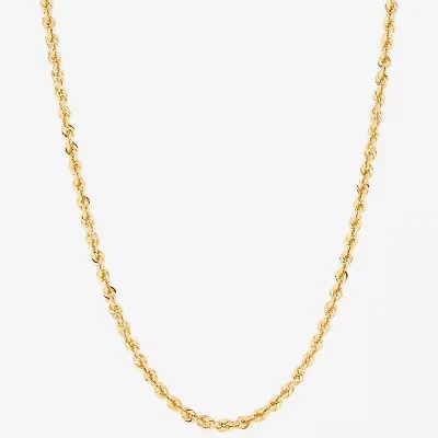Unisex Adult 10K Gold 18 Inch Rope Chain Necklace