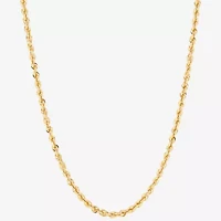Unisex Adult 10K Gold 18 Inch Rope Chain Necklace