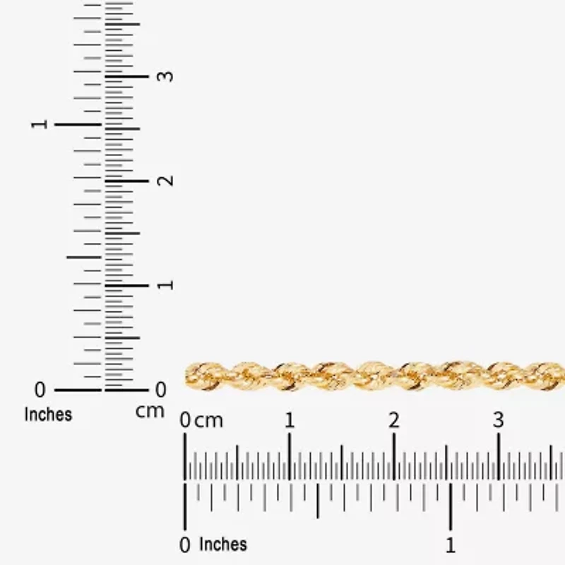 Unisex Adult 10K Gold 18 Inch Rope Chain Necklace