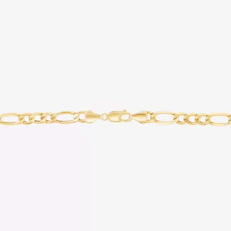 Made in Italy Mens 10K Gold 24 Inch Figaro Chain Necklace