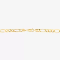 Made in Italy Mens 10K Gold 24 Inch Figaro Chain Necklace