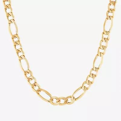 Made in Italy Mens 10K Gold 24 Inch Figaro Chain Necklace