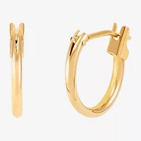 Womens 14K Gold 12mm Round Hoop Earrings