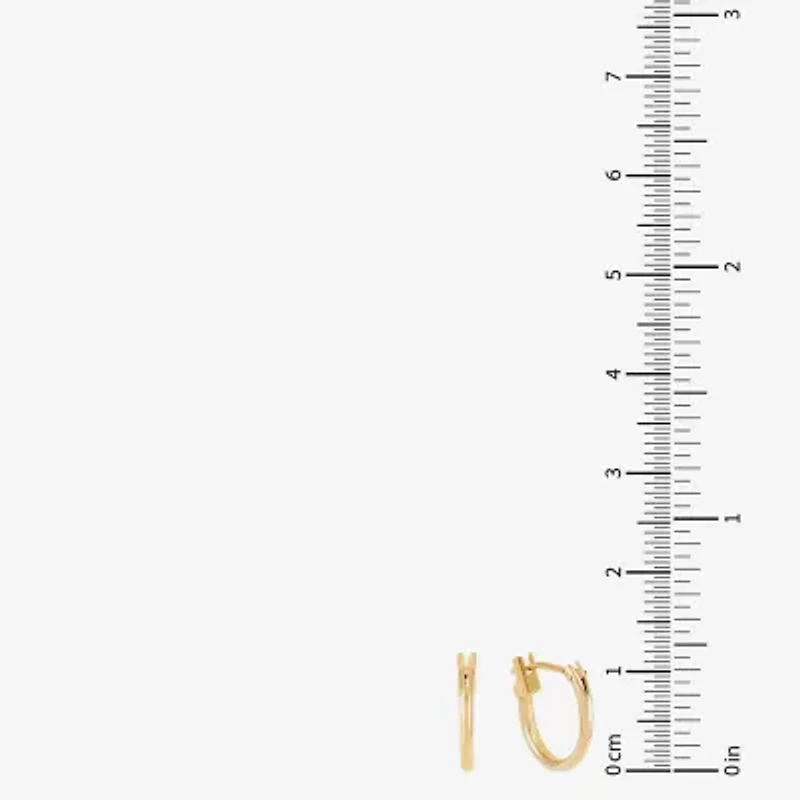 Womens 14K Gold 12mm Round Hoop Earrings