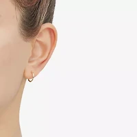 Womens 14K Gold 12mm Round Hoop Earrings