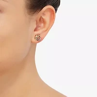 14K Tri-Color Gold 10mm Knot Stud Earrings