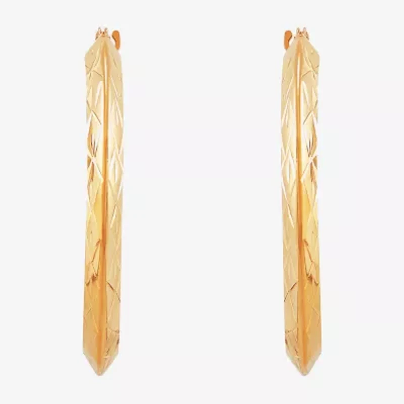 14K Gold Star-Cut Hoop Earrings