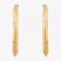 14K Gold Star-Cut Hoop Earrings