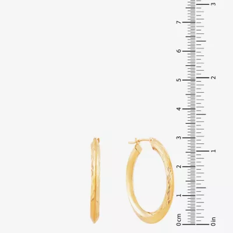14K Gold Star-Cut Hoop Earrings