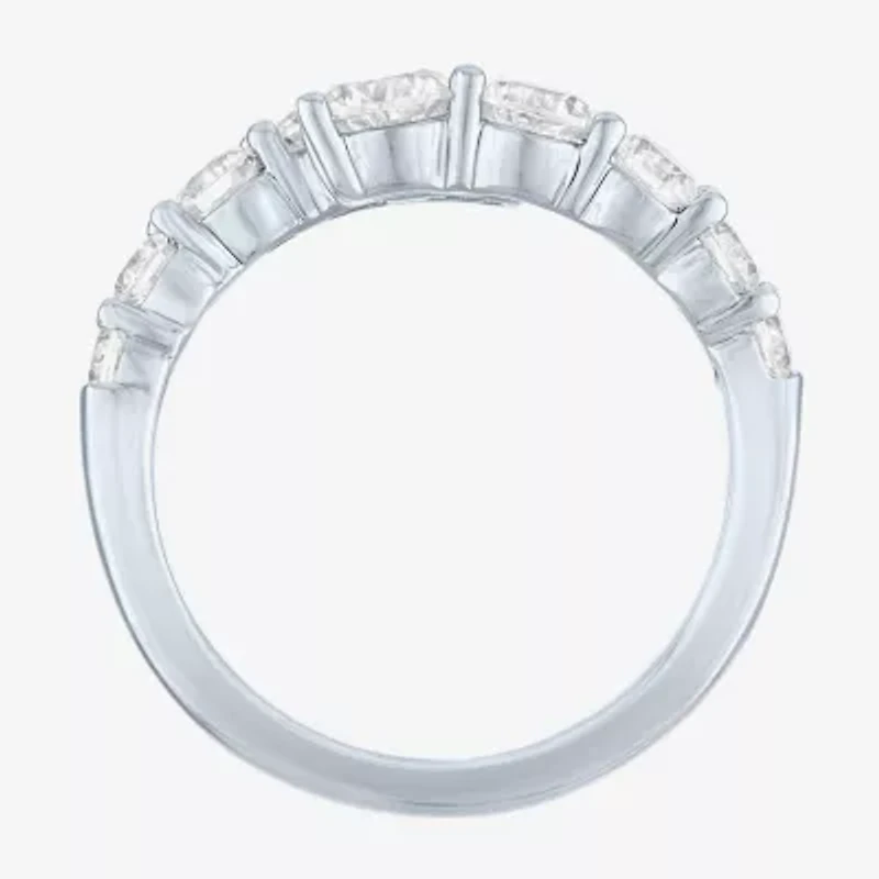 Diamond Addiction (G-H / Si2-I1) Womens 2 CT. T.W. Lab Grown White Sterling Silver Bypass  Cocktail Ring