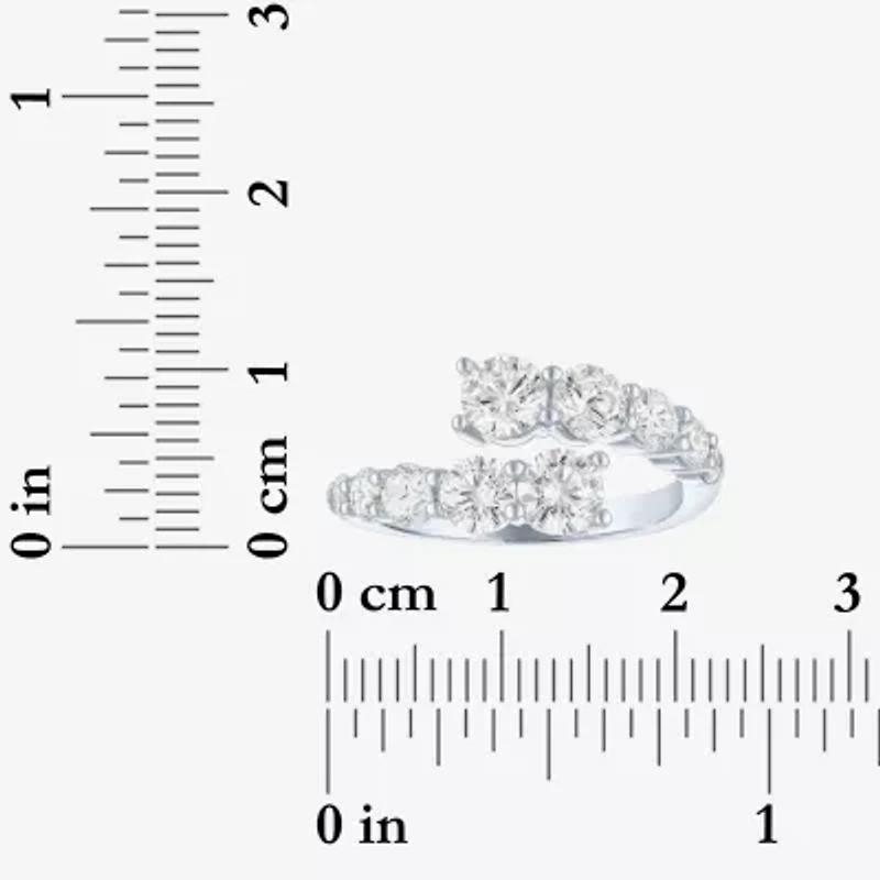 Diamond Addiction (G-H / Si2-I1) Womens 2 CT. T.W. Lab Grown White Sterling Silver Bypass  Cocktail Ring