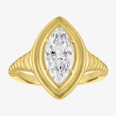 Diamond Addiction (G-H / Si2-I1) Womens 1 1/2 CT. T.W. Lab Grown White 14K Gold Over Silver Marquise Cocktail Ring