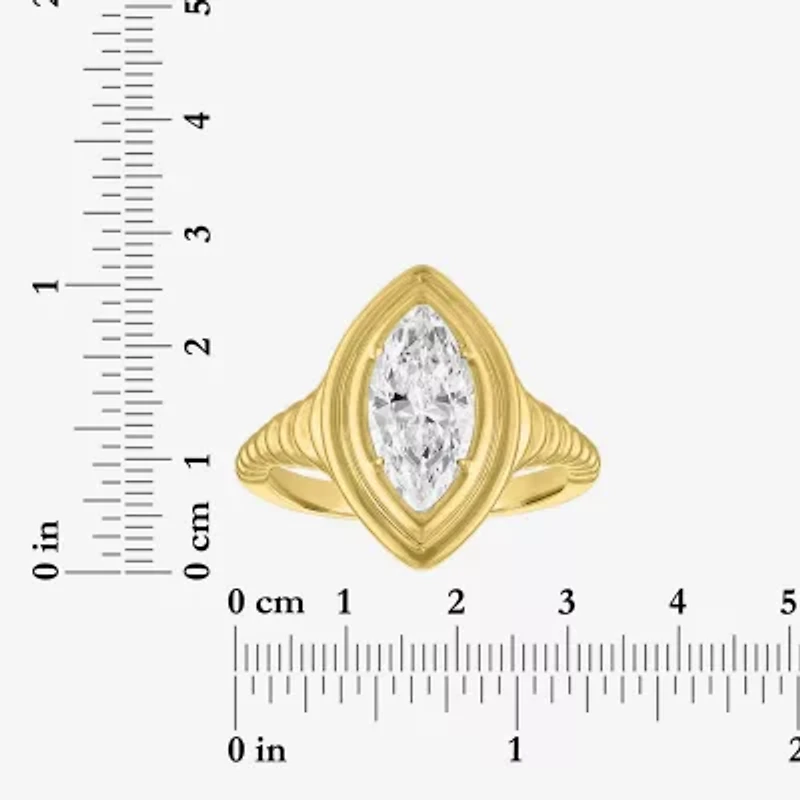 Diamond Addiction (G-H / Si2-I1) Womens 1 1/2 CT. T.W. Lab Grown White 14K Gold Over Silver Marquise Cocktail Ring