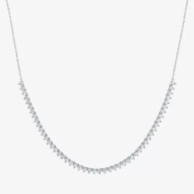 Diamond Addiction (G-H / Si2-I1) Womens White Diamond Sterling Silver 16 Inch Tennis Necklace