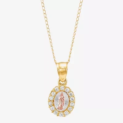 Limited Quantities! Girls White Cubic Zirconia 14K Gold 13 Inch Pendant Necklace