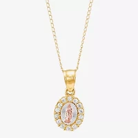 Limited Quantities! Girls White Cubic Zirconia 14K Gold 13 Inch Pendant Necklace