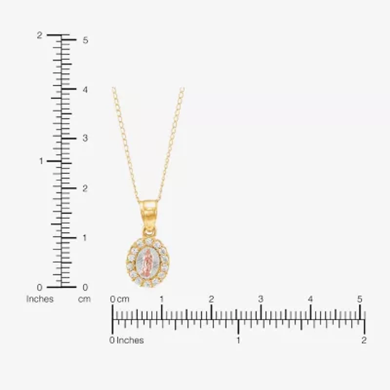 Limited Quantities! Girls White Cubic Zirconia 14K Gold 13 Inch Pendant Necklace