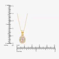 Limited Quantities! Girls White Cubic Zirconia 14K Gold 13 Inch Pendant Necklace