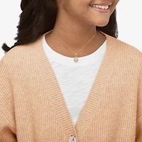Limited Quantities! Girls White Cubic Zirconia 14K Gold 13 Inch Pendant Necklace