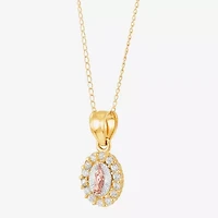Limited Quantities! Girls White Cubic Zirconia 14K Gold 13 Inch Pendant Necklace