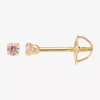 Limited Quantities! Pink Cubic Zirconia 14K Gold 2mm Round Stud Earrings