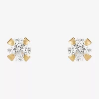 Limited Quantities! Cubic Zirconia 14K Gold 2mm Round Stud Earrings