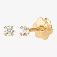 Limited Quantities! Cubic Zirconia 14K Gold 2mm Round Stud Earrings