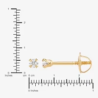 Limited Quantities! Cubic Zirconia 14K Gold 2mm Round Stud Earrings