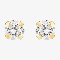 Limited Quantities! White Cubic Zirconia 10K Gold 3mm Stud Earrings
