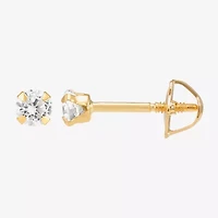 Limited Quantities! White Cubic Zirconia 10K Gold 3mm Stud Earrings