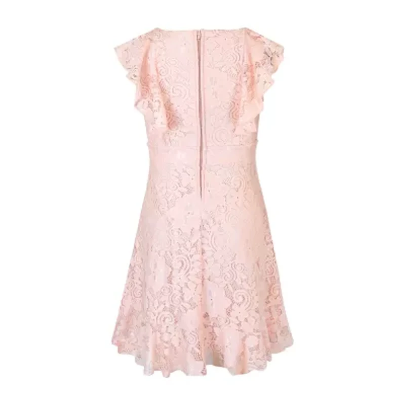 Lilt Big Kid Girls Short Sleeve A-Line Dress