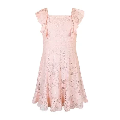 Lilt Big Kid Girls Short Sleeve A-Line Dress