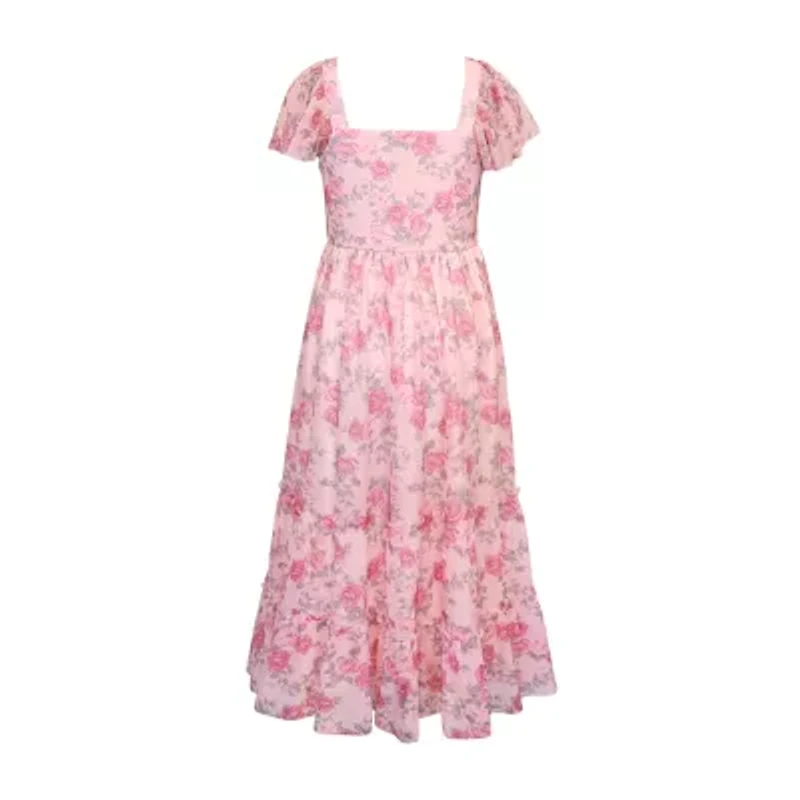 Lilt Big Kid Girls Short Sleeve A-Line Dress