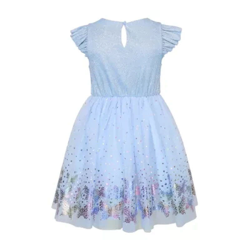 Lilt Little Girls Short Sleeve Flutter A-Line Dress